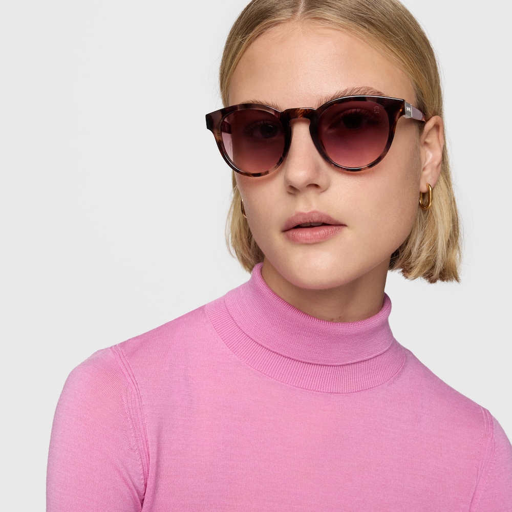 Burgundy-colored Sunglasses Round Mesh