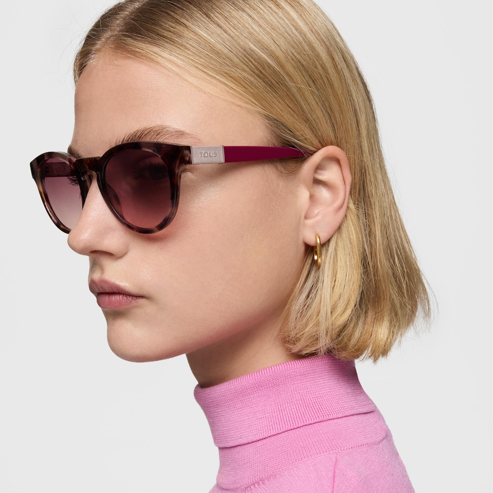 Burgundy-colored Sunglasses Round Mesh