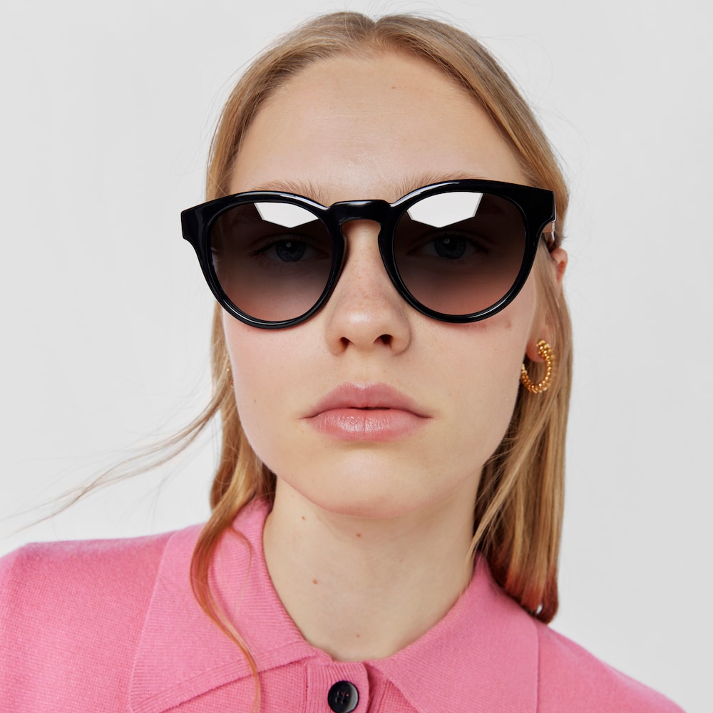 Black Sunglasses Round Mesh