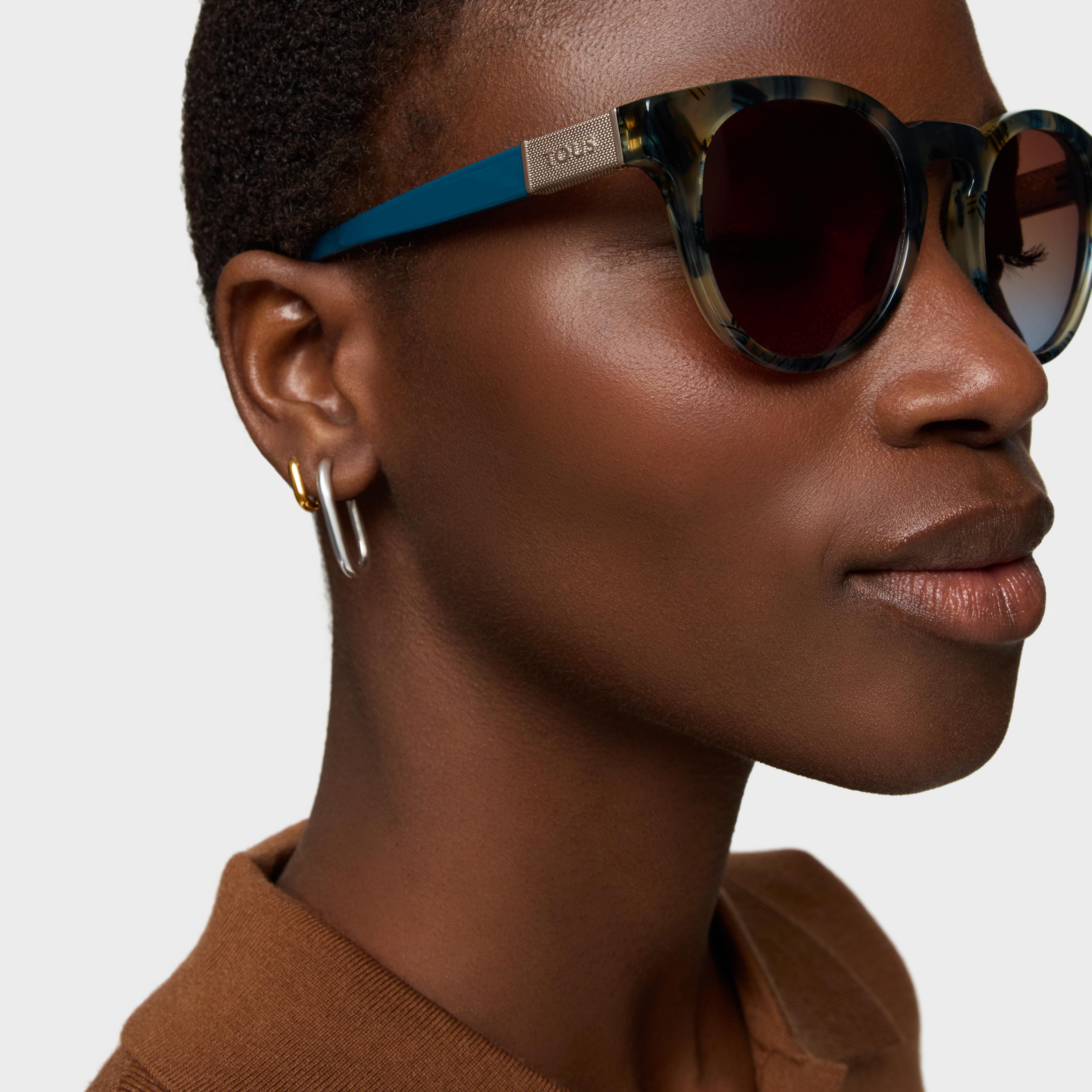 Blue Sunglasses Round Mesh