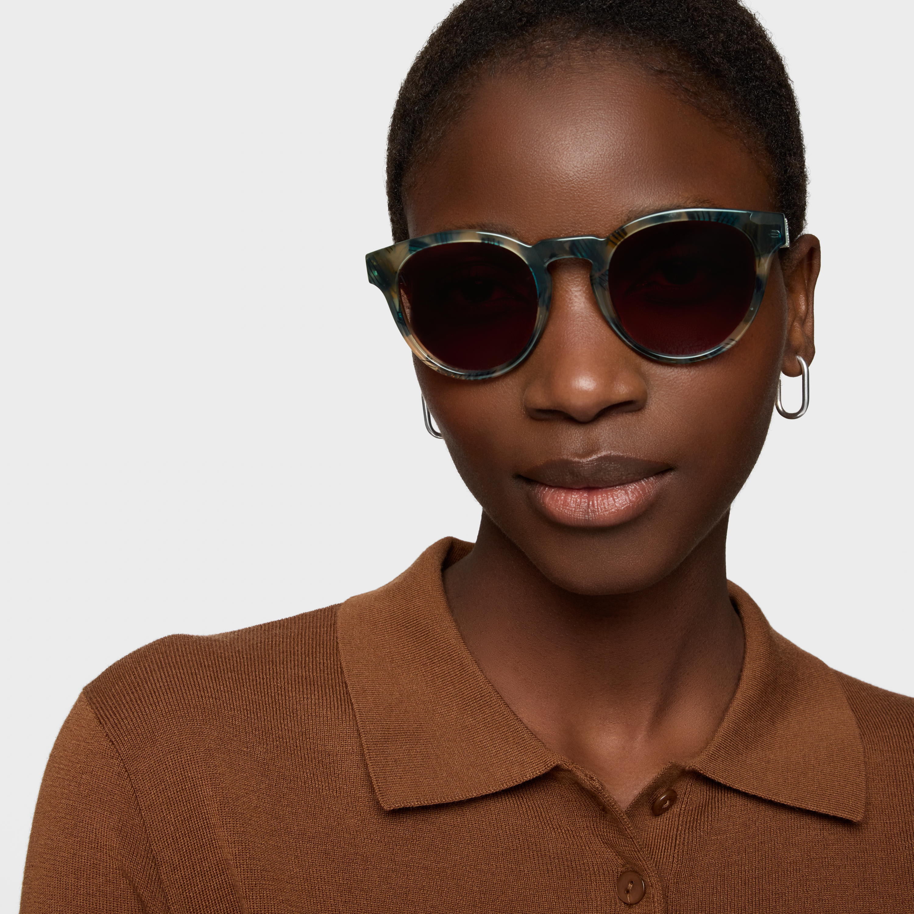 Blue Sunglasses Round Mesh