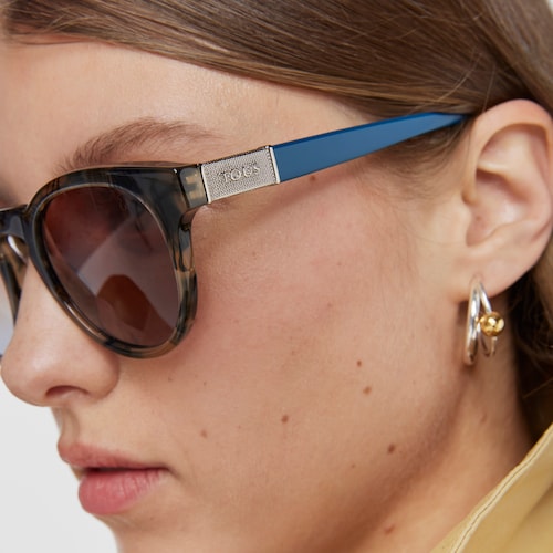 Blue Sunglasses Round Mesh