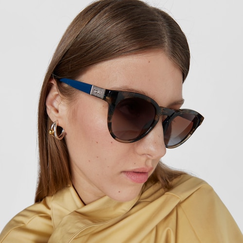 Blue Sunglasses Round Mesh