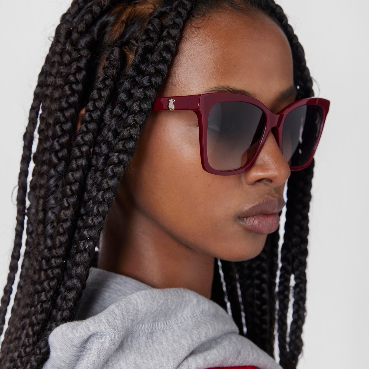 Burgundy-colored bear Sunglasses Square Bear