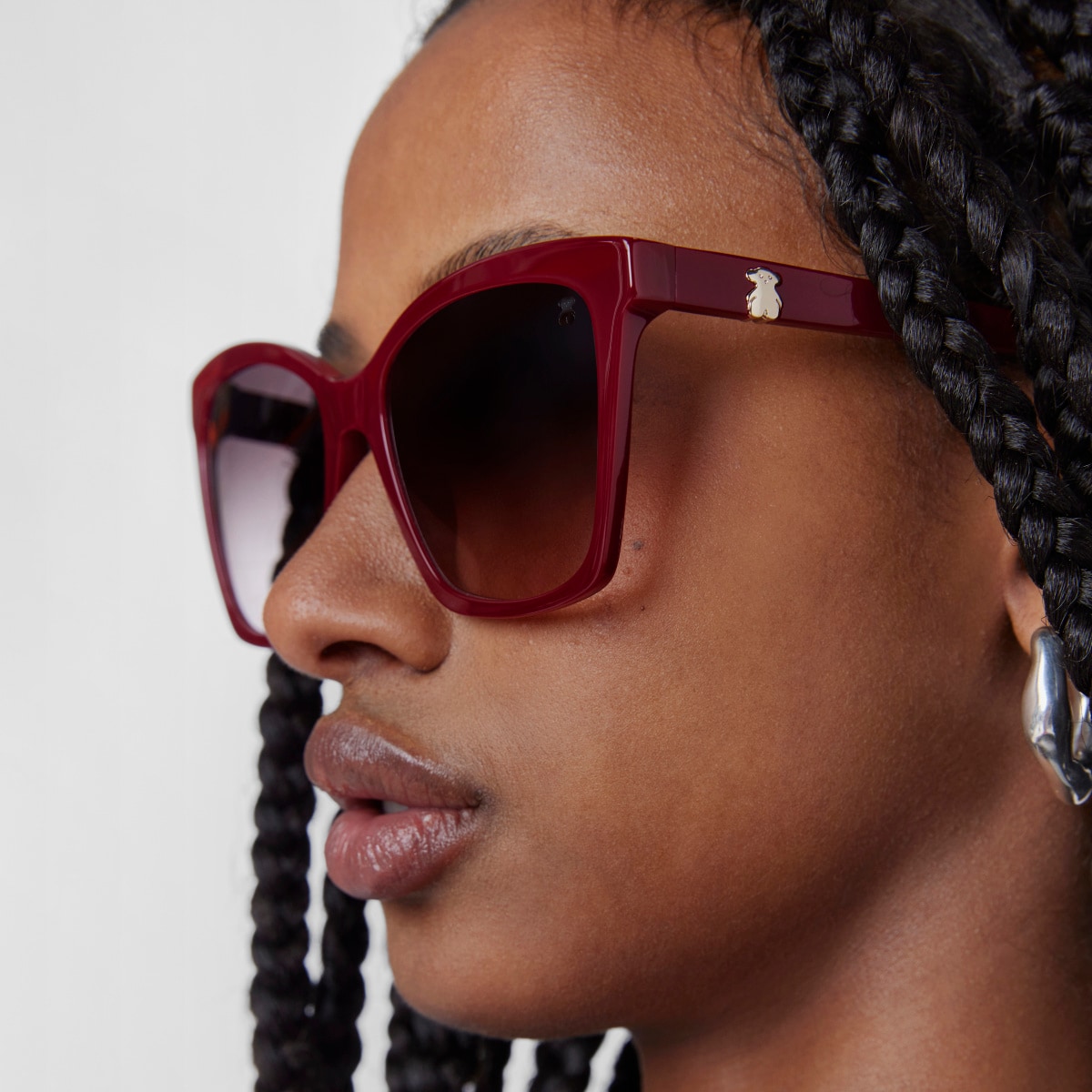 Burgundy-colored bear Sunglasses Square Bear
