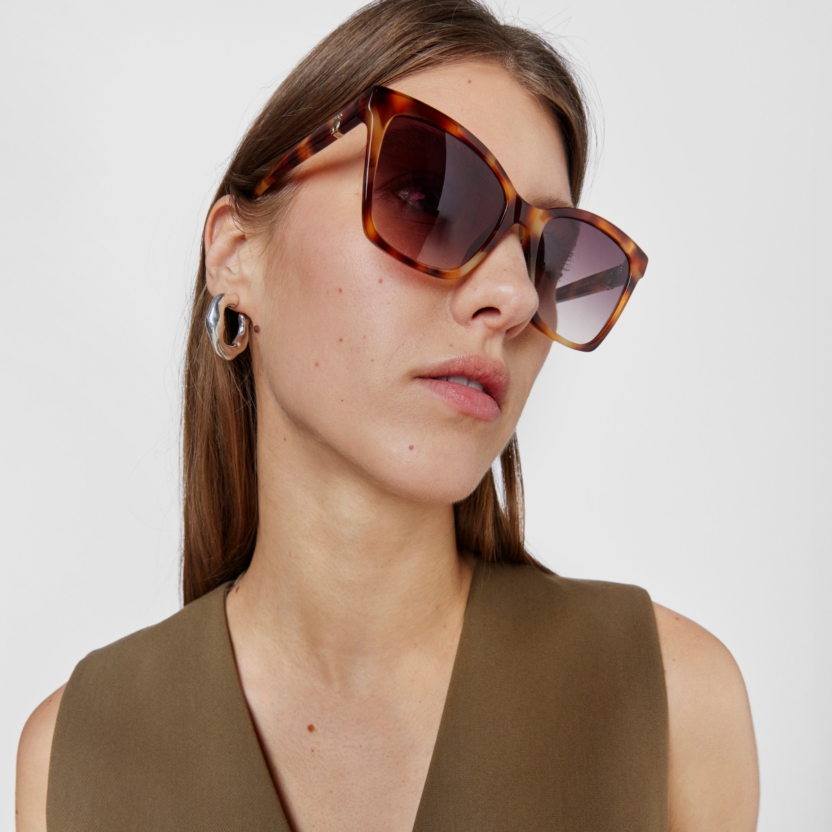 Havana-colored bear Sunglasses Square Bear