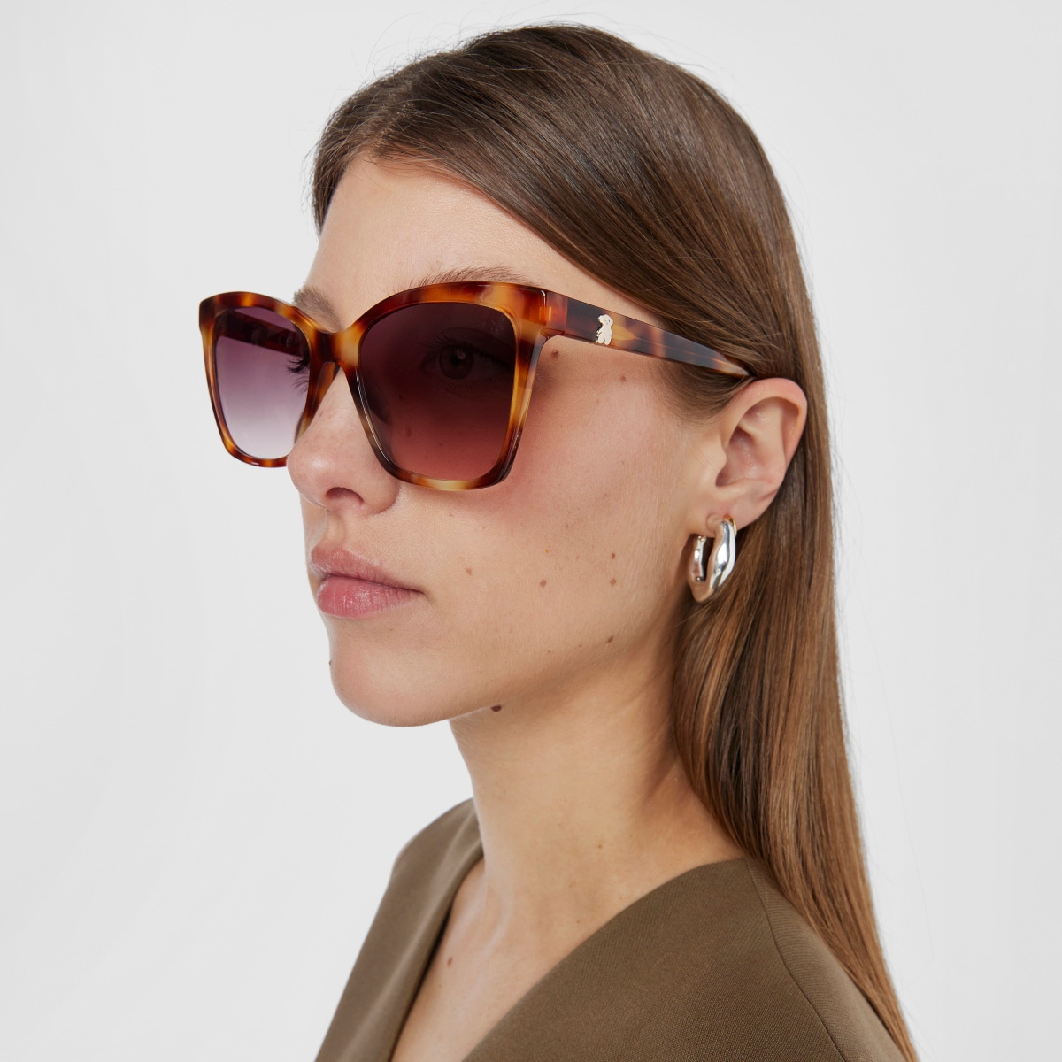 Havana-colored bear Sunglasses Square Bear