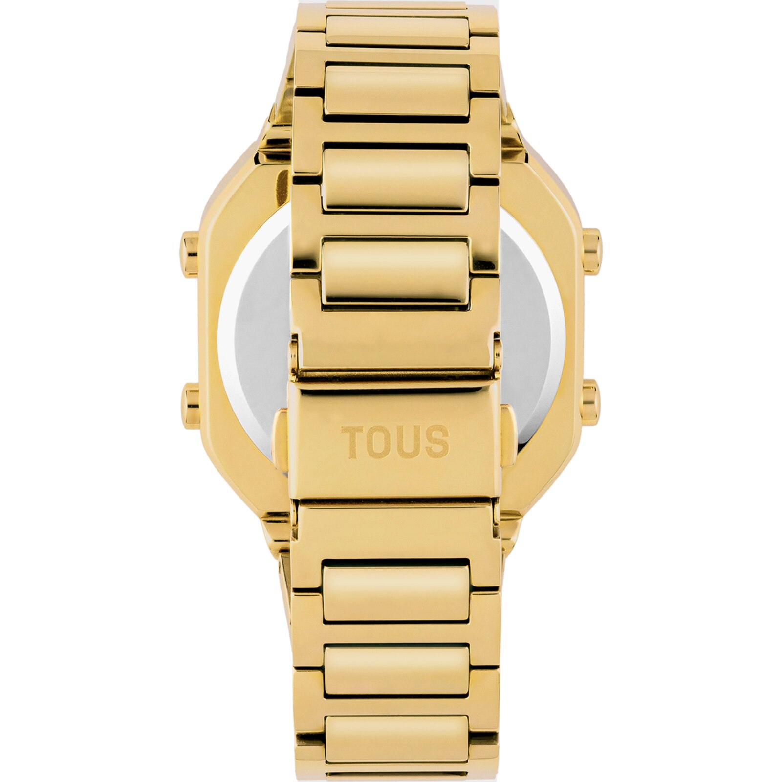 Digital Watch with gold-colored IPG steel bracelet and case with LEDs D-BEAR