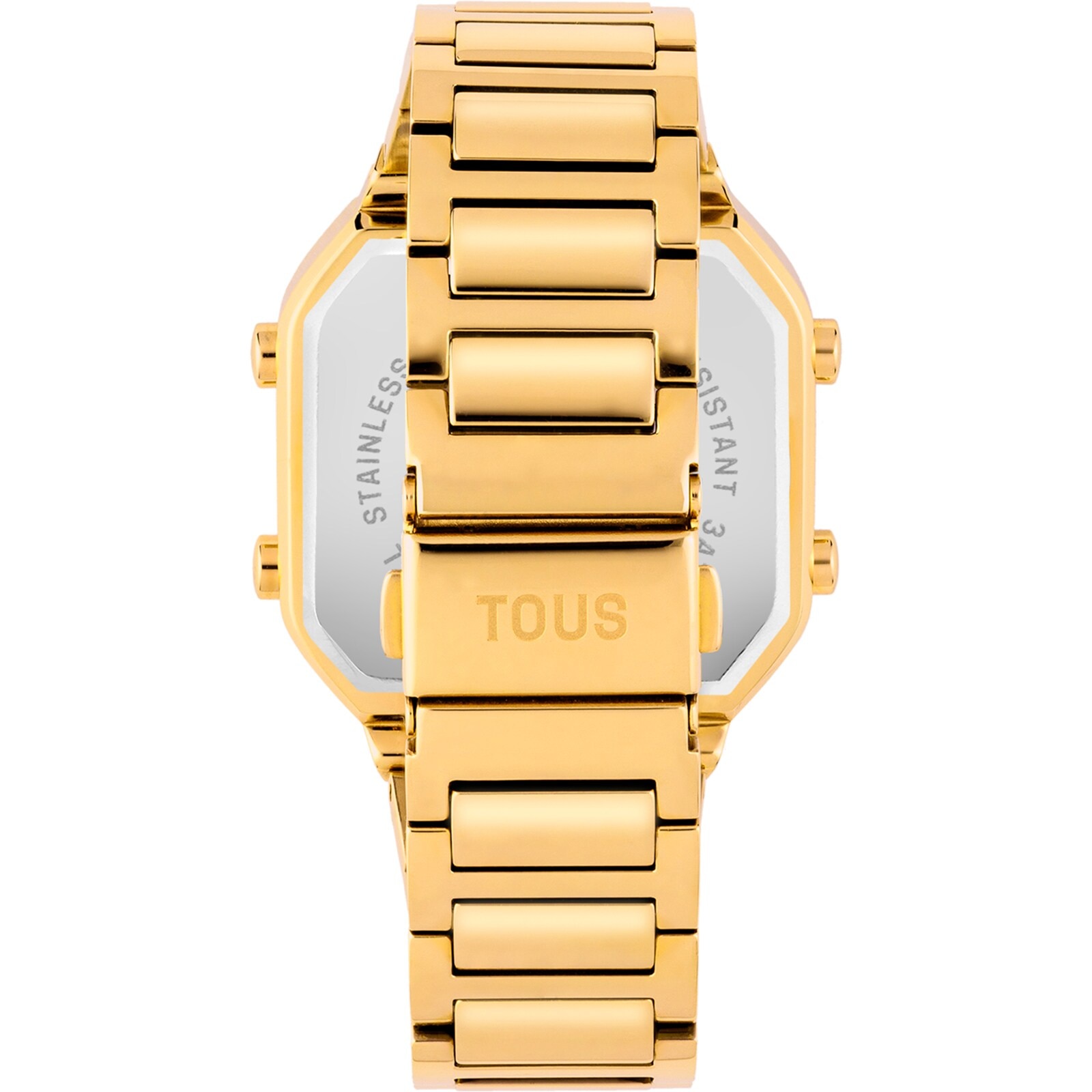 Digital Watch with gold-colored IPG steel bracelet and zirconias D-BEAR