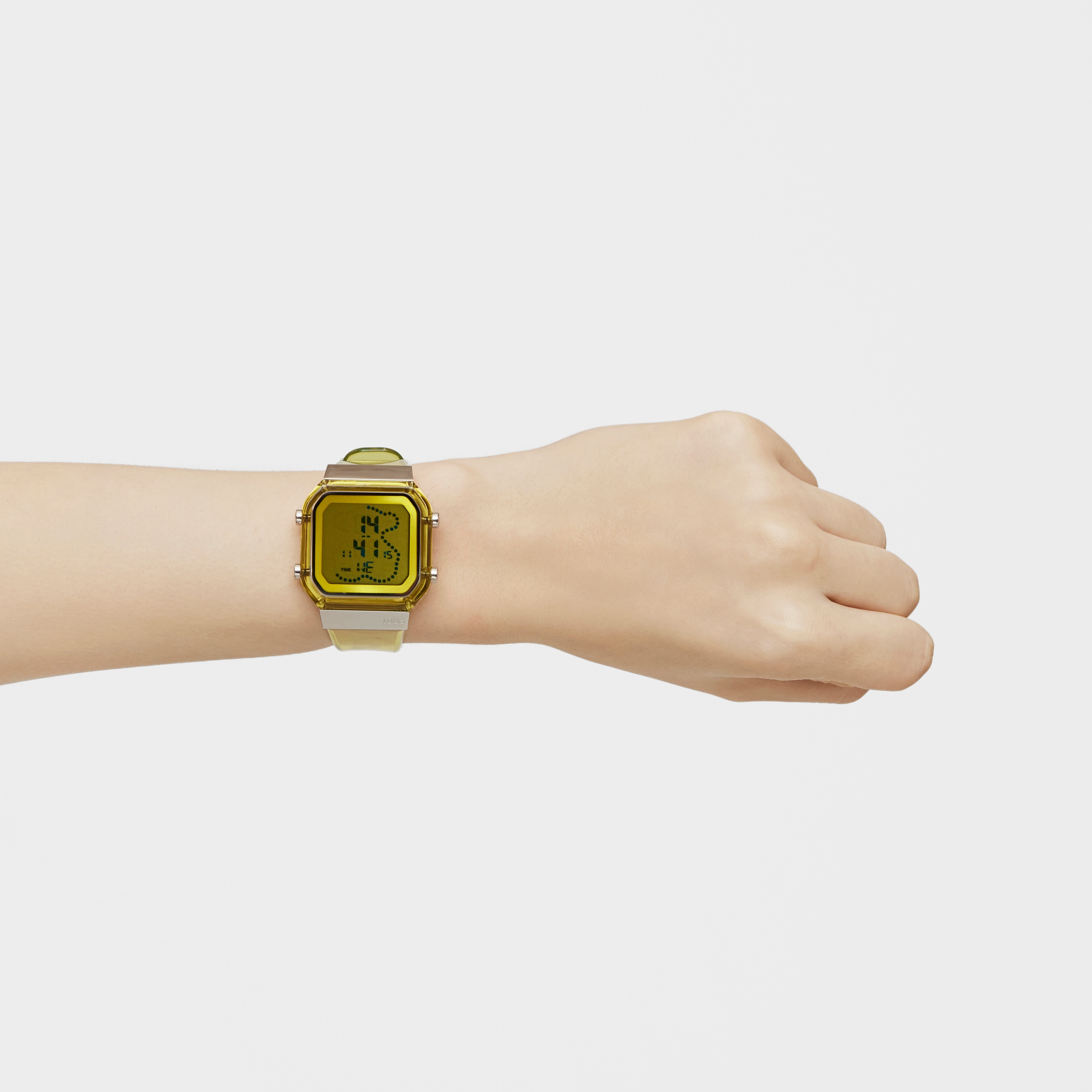 Yellow polycarbonate and steel digital Watch D-BEAR Fresh