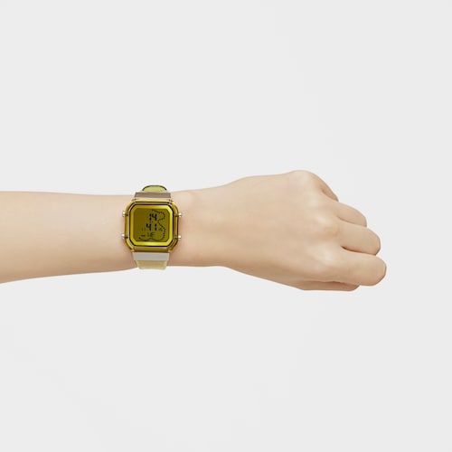 Reloj digital de policarbonato amarillo y acero D-BEAR Fresh