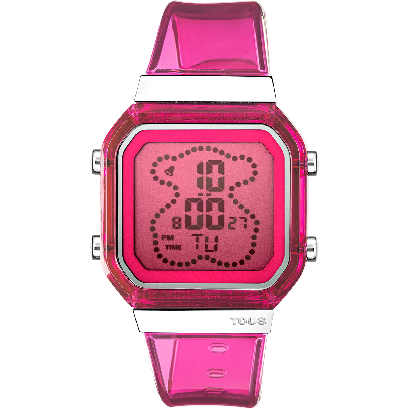 Fuchsia polycarbonate and steel digital Watch D-BEAR Fresh