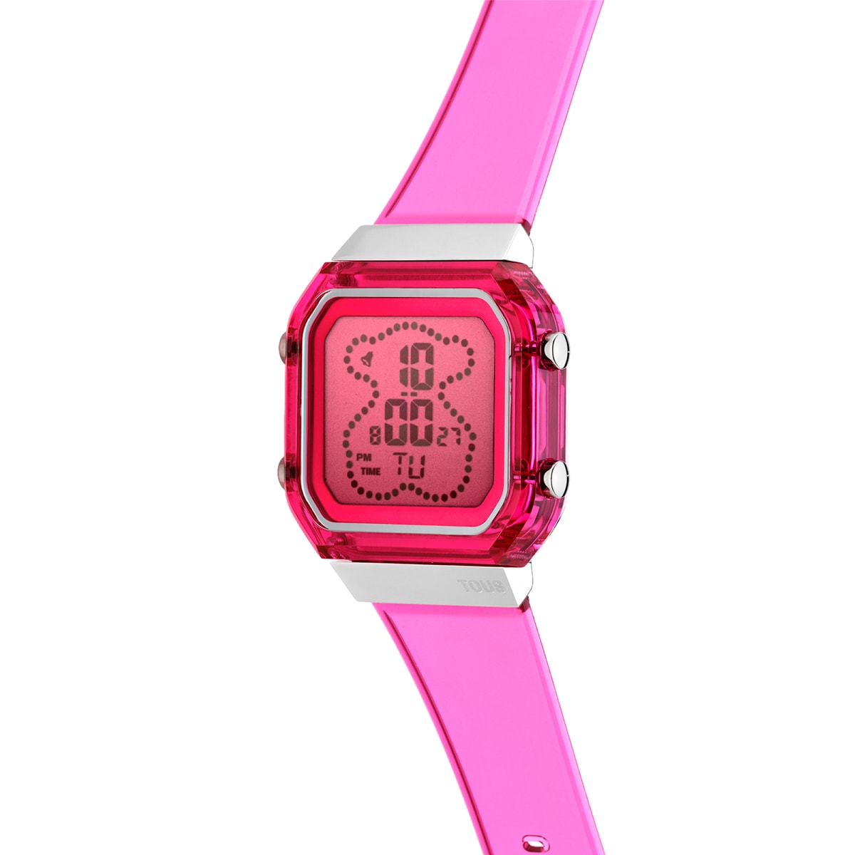 Reloj digital de policarbonato fucsia y acero D-BEAR Fresh