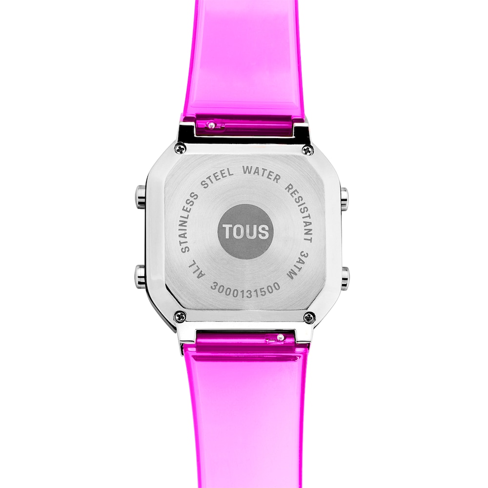 Fuchsia polycarbonate and steel digital Watch D-BEAR Fresh Fuchsia polycarbonate and steel digital Watch D-BEAR Fresh