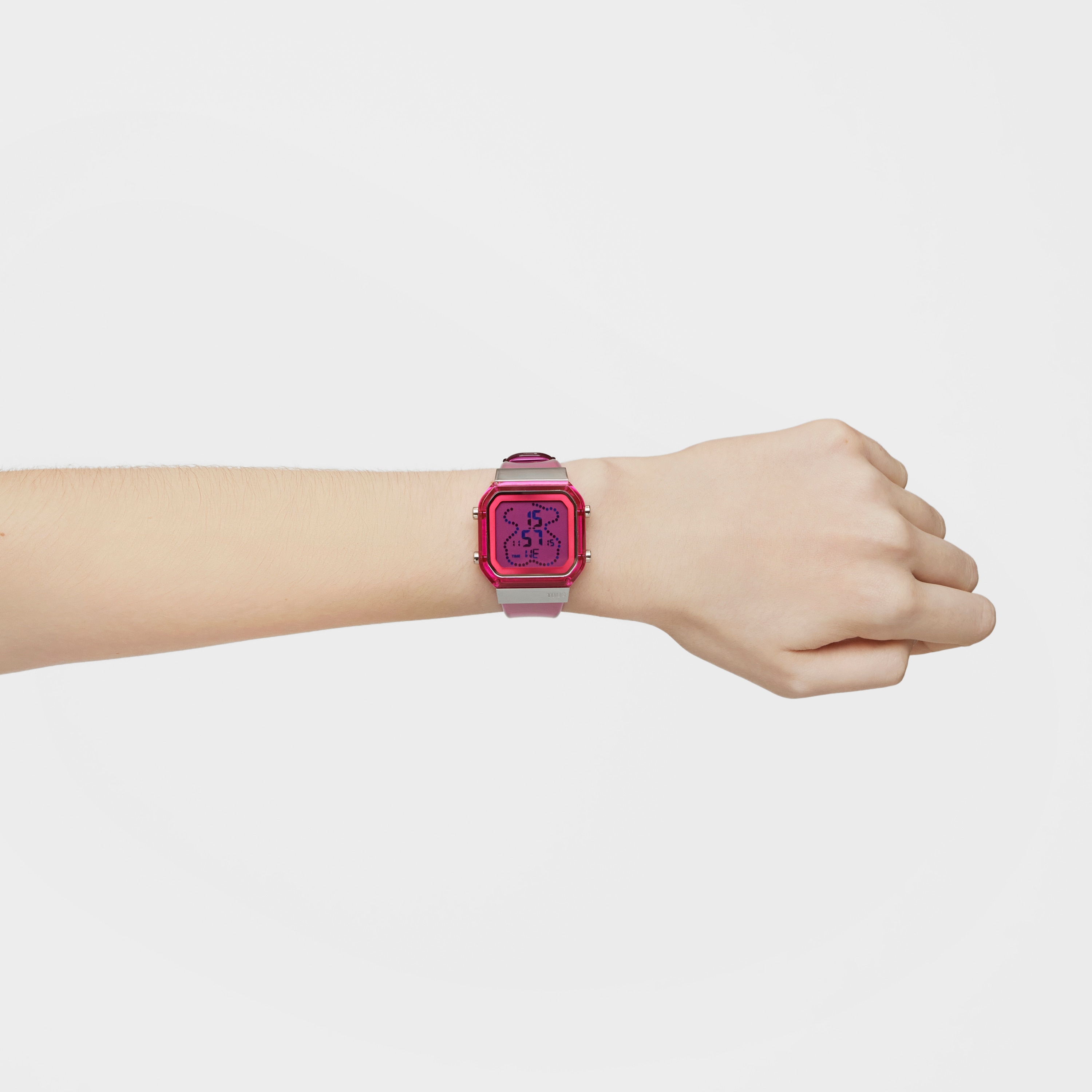 Fuchsia polycarbonate and steel digital Watch D-BEAR Fresh