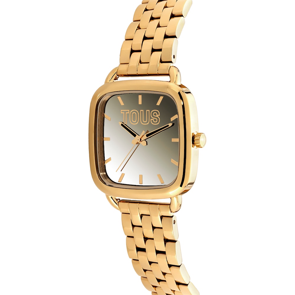 Analog Watch with gold-colored IPG steel bracelet TOUS D-Logo Mirror image number 1