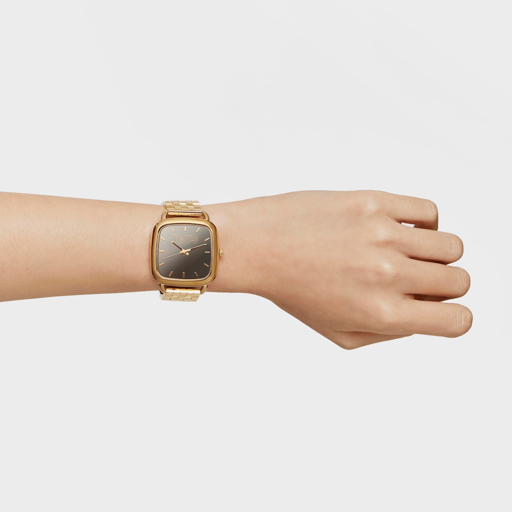 Reloj anal&oacute;gico con brazalete de acero IPG dorado TOUS D-Logo Mirror