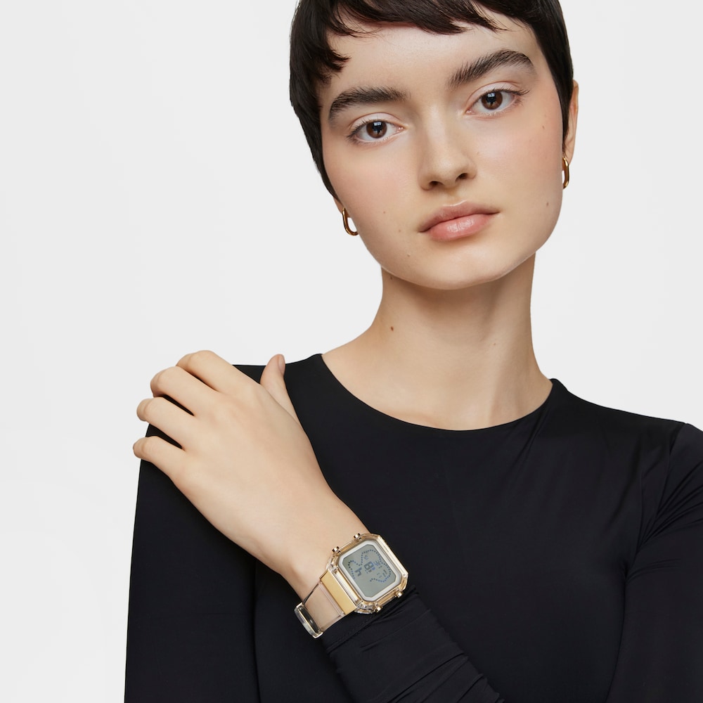 Transparent polycarbonate and gold-colored IPG steel digital Watch D-BEAR Fresh Transparent polycarbonate and gold-colored IPG steel digital Watch D-BEAR Fresh