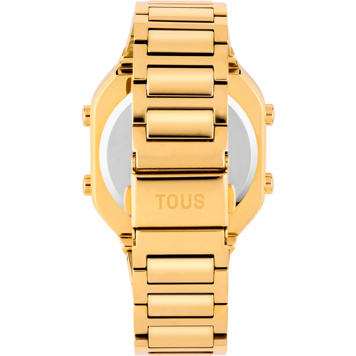 Reloj digital con brazalete de acero IPG dorado y zirconitas D-BEAR