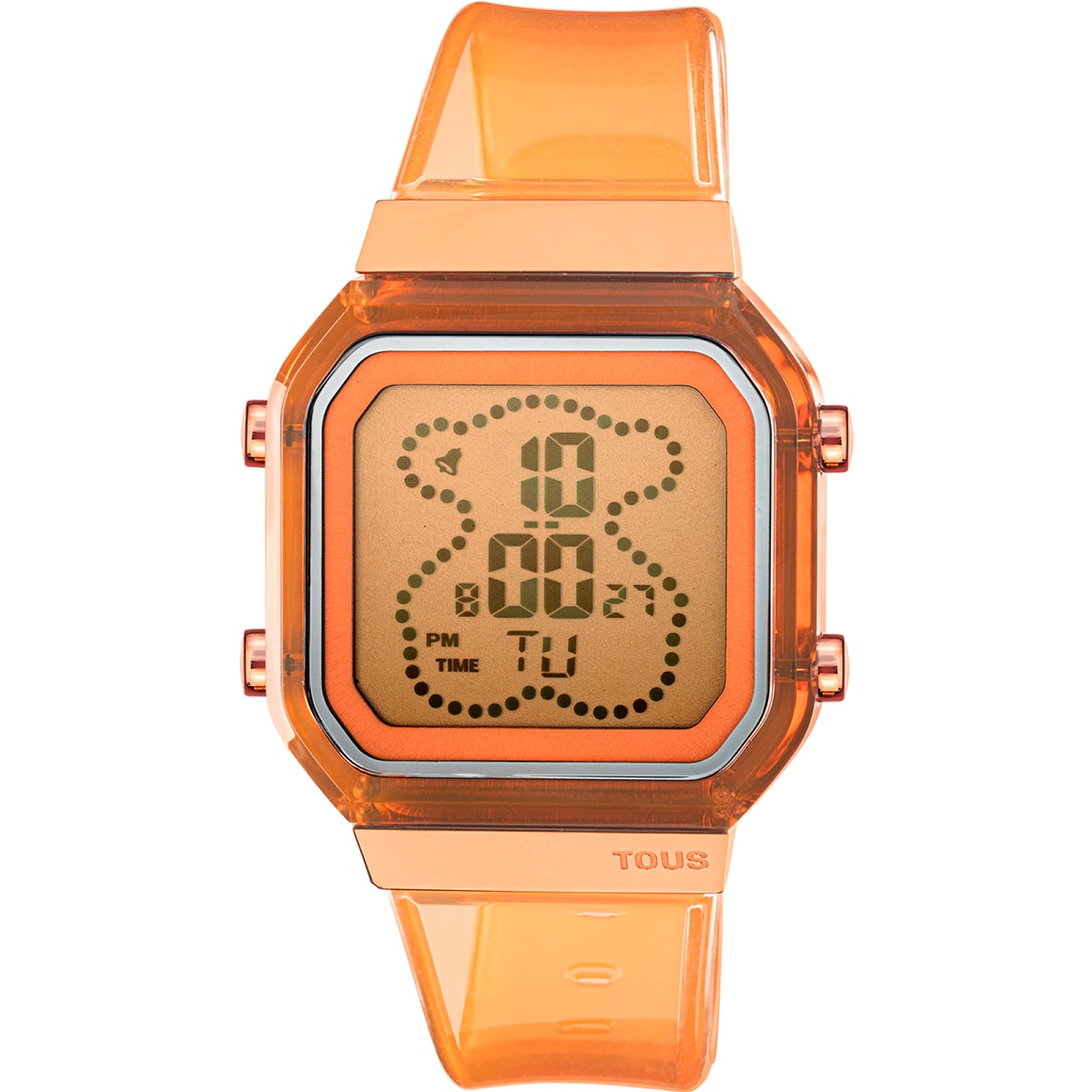Reloj digital de policarbonato color salmón y acero IPRG rosa D-BEAR Fresh