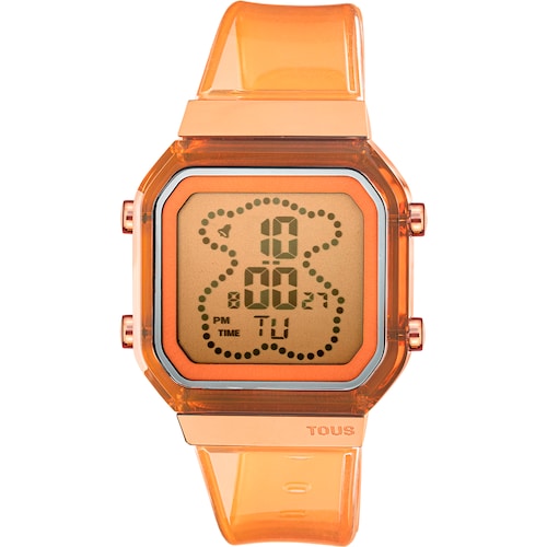 Reloj digital de policarbonato color salmón y acero IPRG rosa D-BEAR Fresh