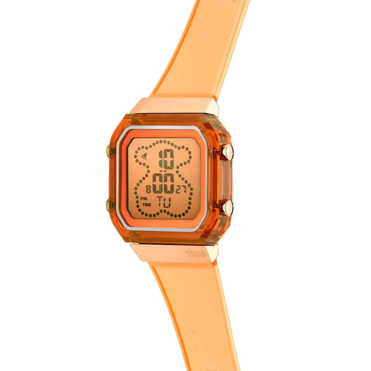 Reloj digital de policarbonato color salmón y acero IPRG rosa D-BEAR Fresh