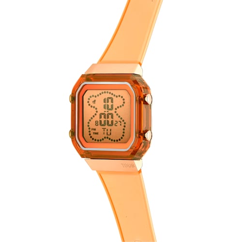 Reloj digital de policarbonato color salmón y acero IPRG rosa D-BEAR Fresh