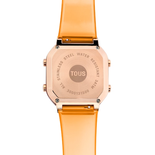 Reloj digital de policarbonato color salmón y acero IPRG rosa D-BEAR Fresh