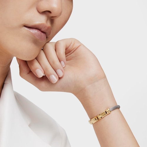 Analog Watch with steel bracelet and gold-colored IPG case TOUS Hold Oval