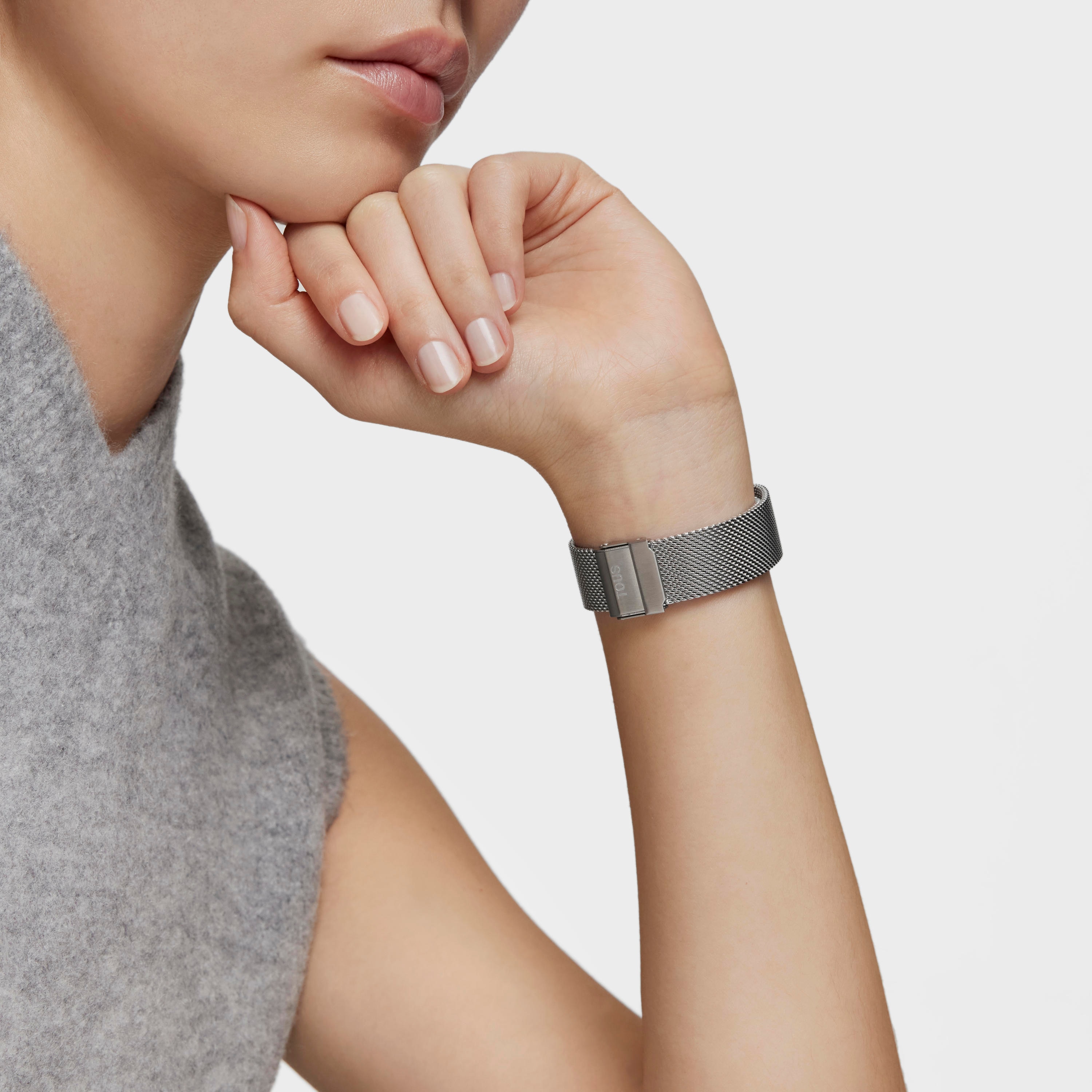 Analog Watch with steel bracelet and aluminum case in gold-colored IPG TOUS S-Mesh Mirror