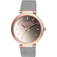 Analog Watch with steel bracelet and aluminum case in rose-colored IPRG TOUS S-Mesh Mirror