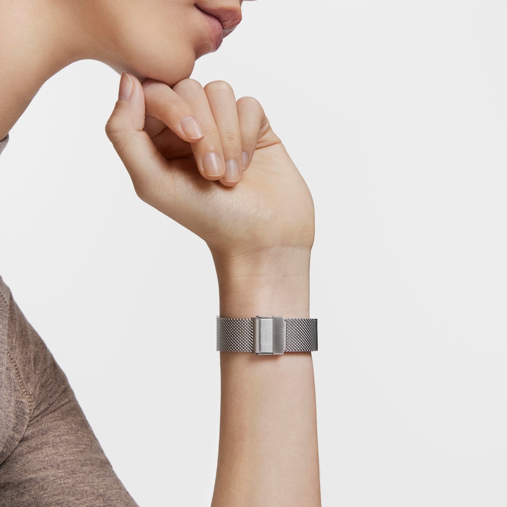 Analoguhr TOUS S-Mesh Mirror mit Stahlarmband und Aluminiumgeh&auml;use aus rosafarbenem IPRG-Stahl