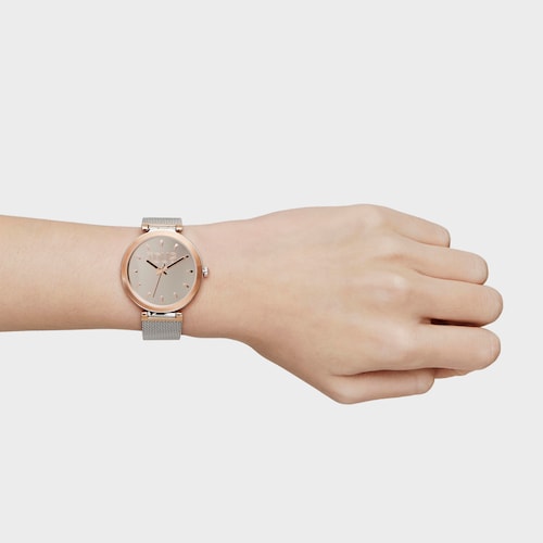 Analog Watch with steel bracelet and aluminum case in rose-colored IPRG TOUS S-Mesh Mirror