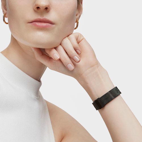 Smartwatch with gray IP steel bracelet and aluminum case in rose-colored IPRG TOUS T-Band Mesh