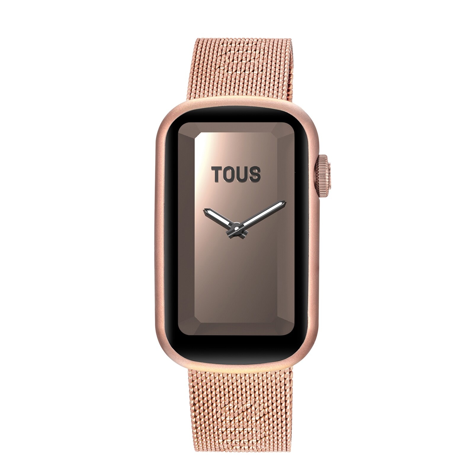 TOUS T-Band Mesh smartwatch with rose-colored IPRG steel bracelet and aluminum case in rose-colored IPRG
