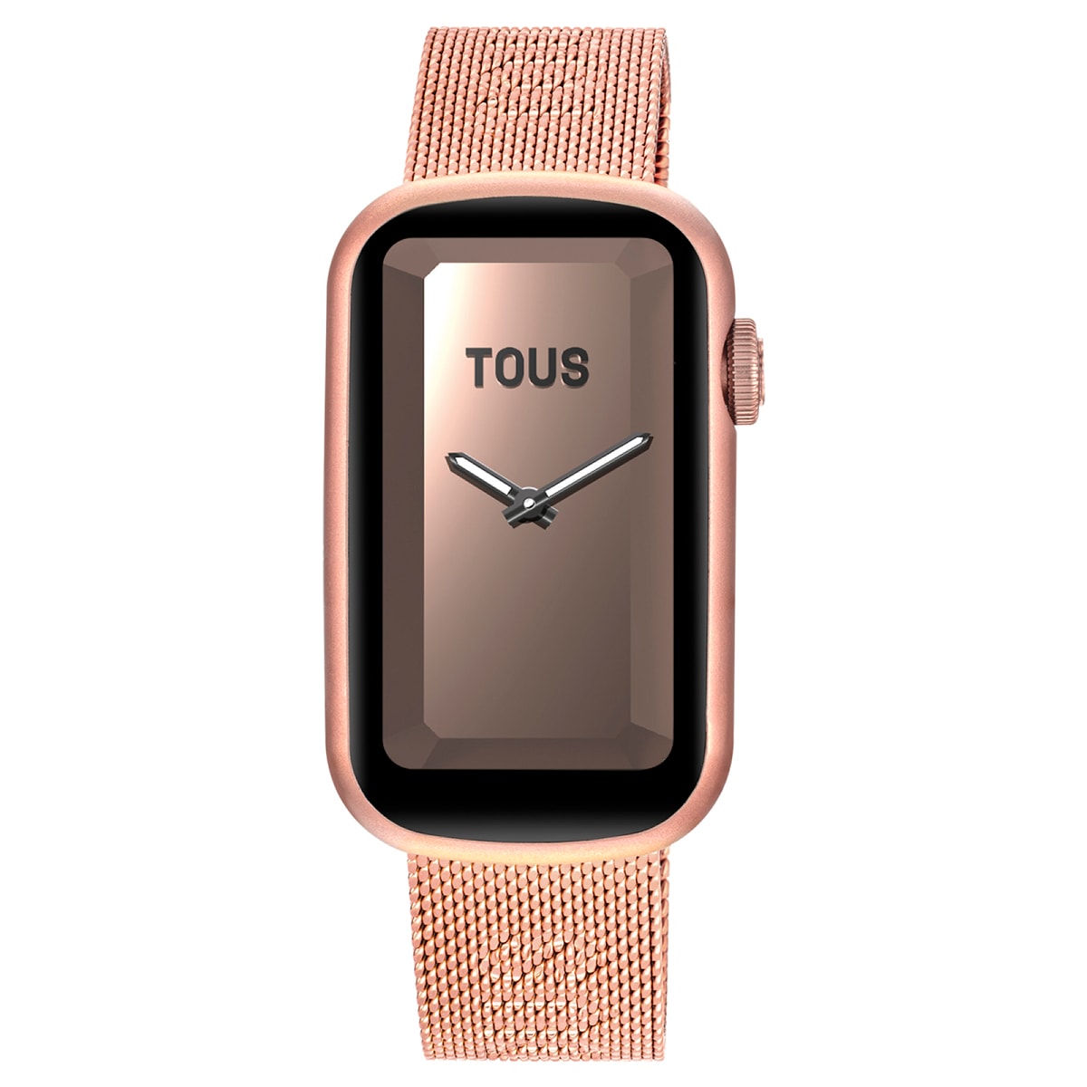 TOUS T-Band Mesh smartwatch with rose-colored IPRG steel bracelet and aluminum case in rose-colored IPRG