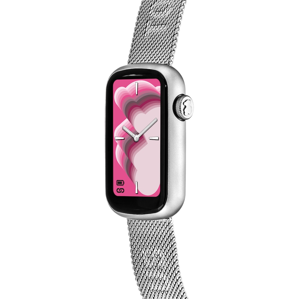 Reloj smartwatch con brazalete de acero y caja de aluminio TOUS T-Band Mesh image number 1