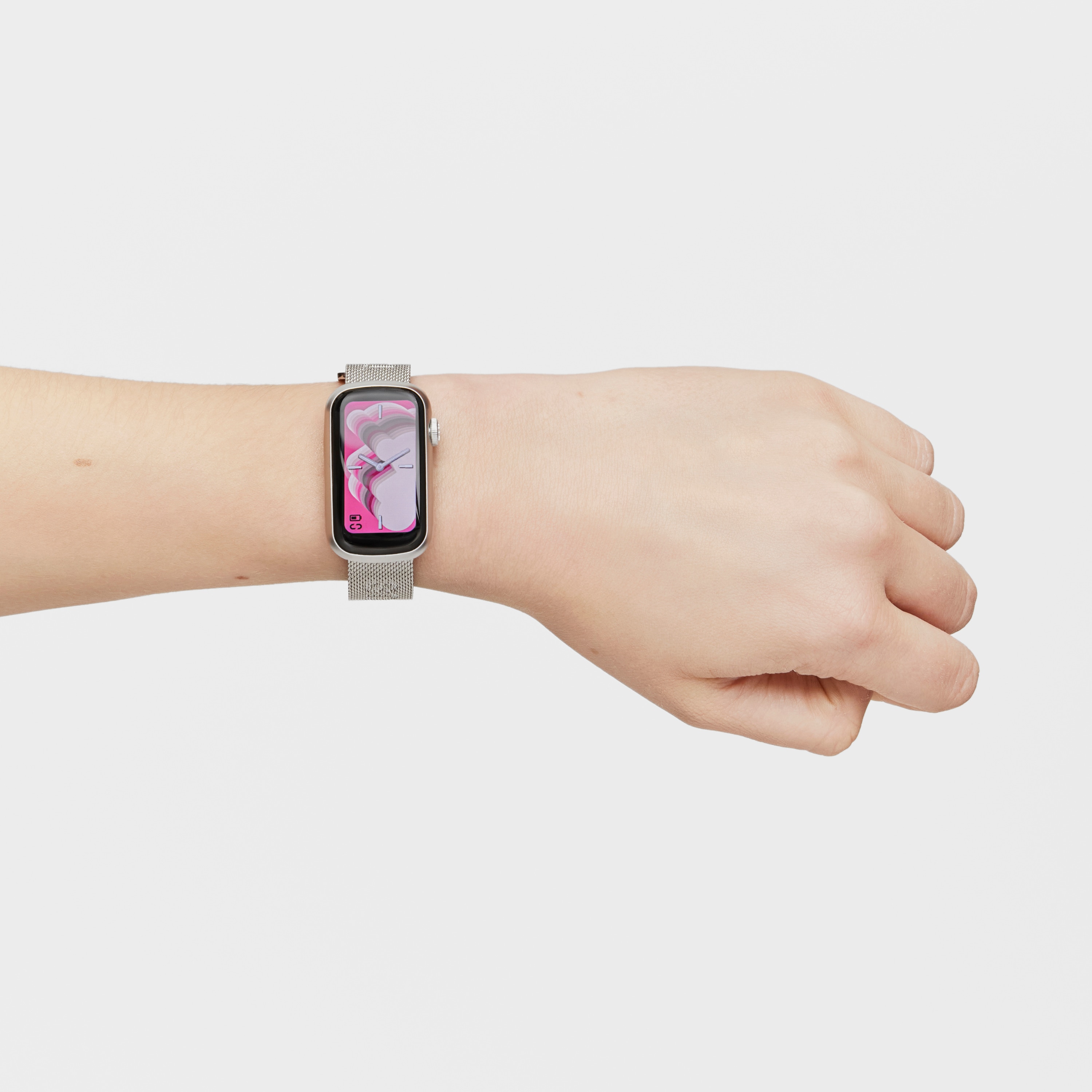 Reloj smartwatch con brazalete de acero y caja de aluminio TOUS T-Band Mesh