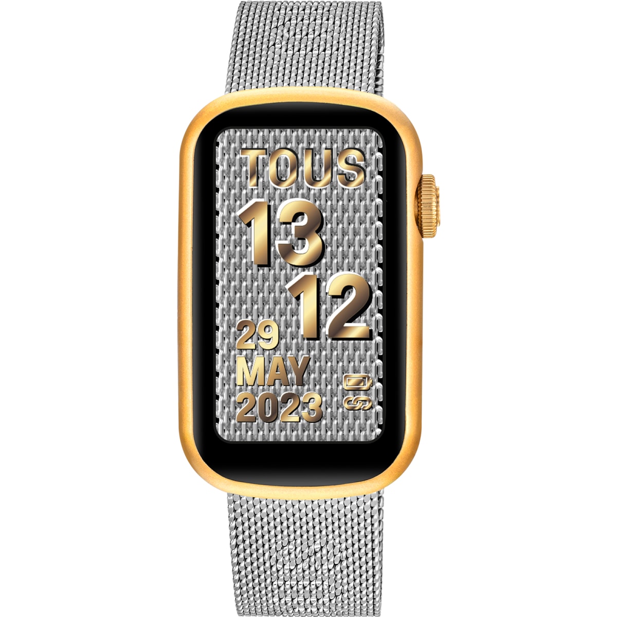 Smartwatch with steel bracelet and aluminum case in gold-colored IPG TOUS TOUS T-Band Mesh
