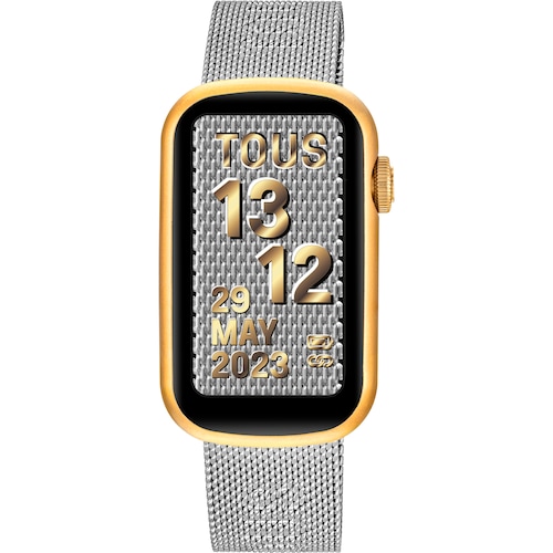 Smartwatch with steel bracelet and aluminum case in gold-colored IPG TOUS TOUS T-Band Mesh