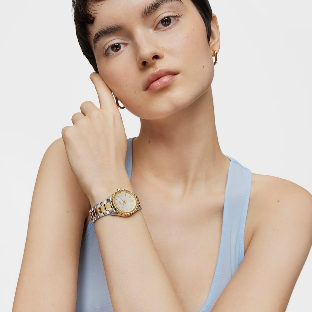 Analog Watch with steel and gold-colored IPG steel bracelet TOUS T-Bear Kdt