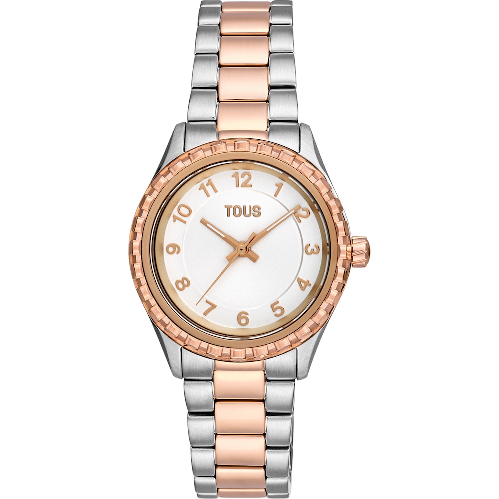 Analog Watch with steel and rose-colored IPRG steel bracelet TOUS T-Bear Kdt