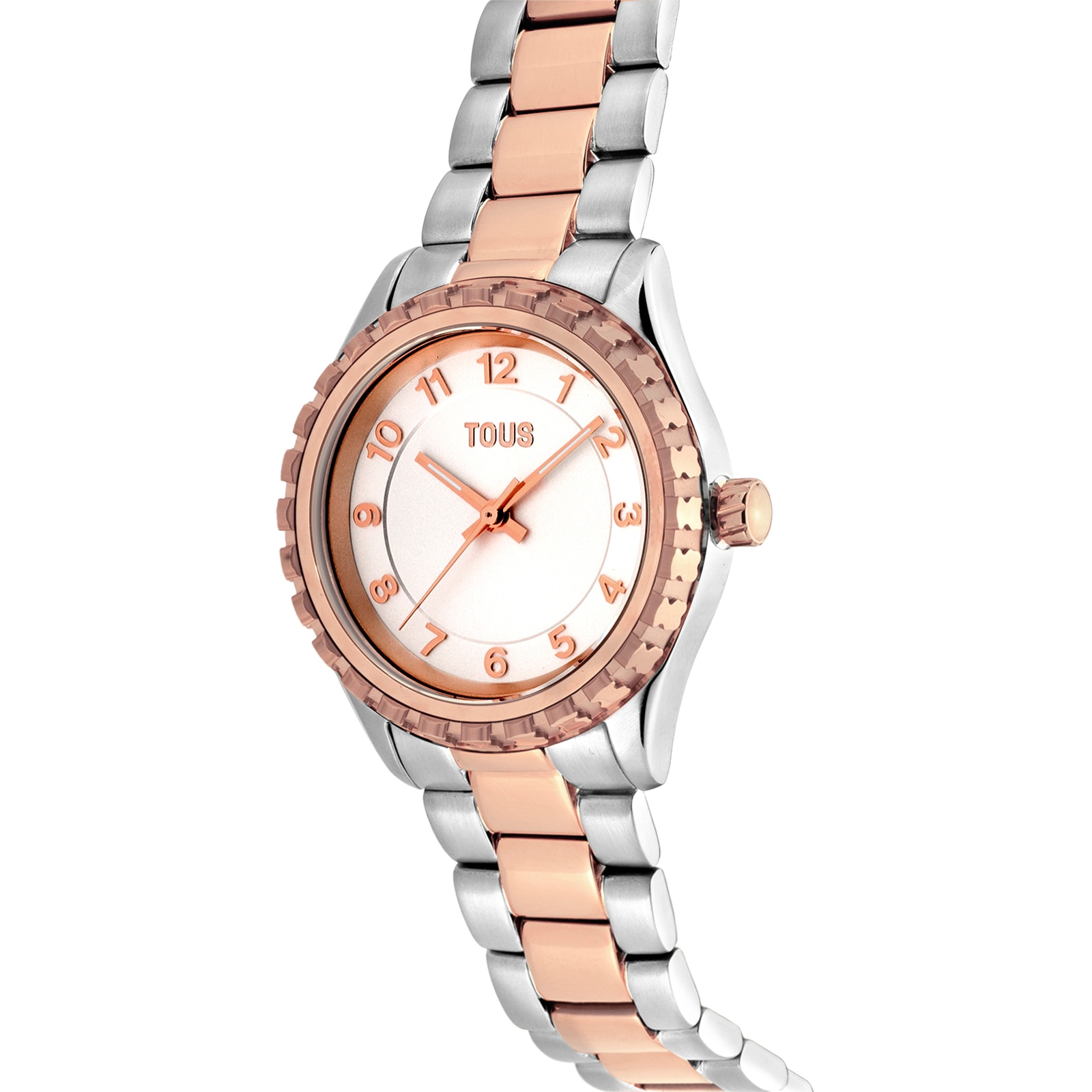 Analog Watch with steel and rose-colored IPRG steel bracelet TOUS T-Bear Kdt