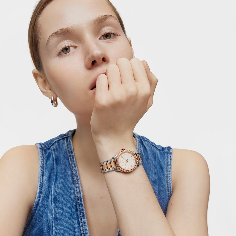 Rellotge anal&ograve;gic amb bra&ccedil;alet d'acer i acer IPRG rosat TOUS T-Bear Kdt