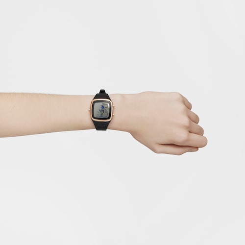 Digital Watch with black silicone strap and rose-colored IPRG steel case TOUS B-Time
