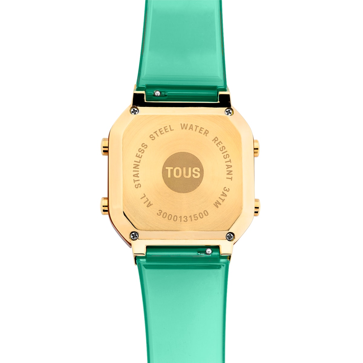 Reloj digital de policarbonato menta y acero IPG dorado D-BEAR Fresh