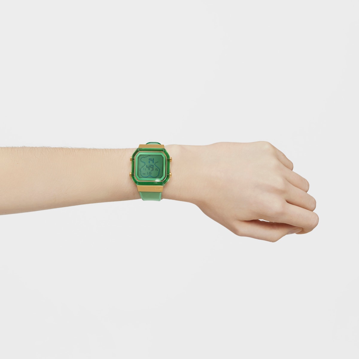 Reloj digital de policarbonato menta y acero IPG dorado D-BEAR Fresh