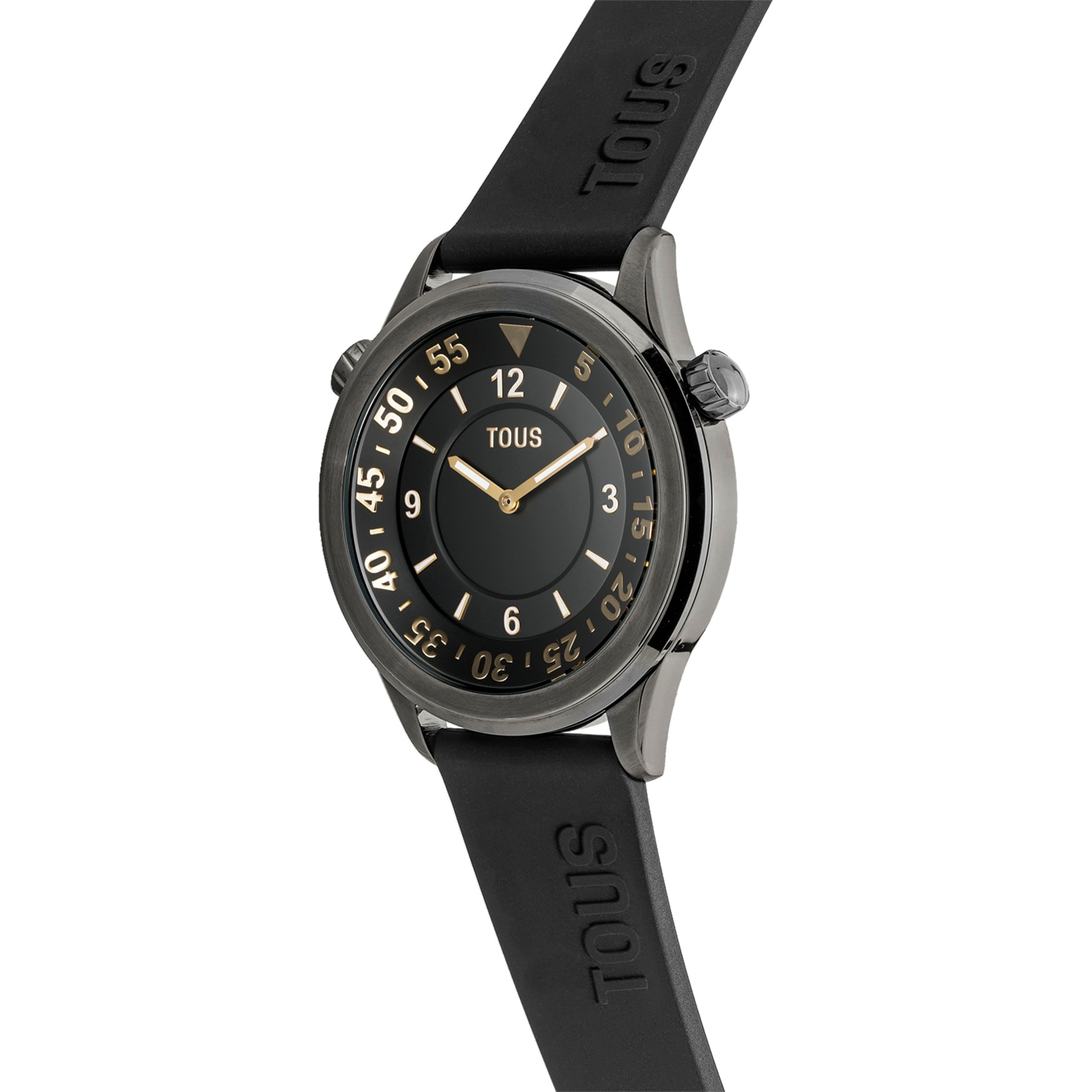 Analog Watch with black silicone strap and gray IP steel case TOUS Now