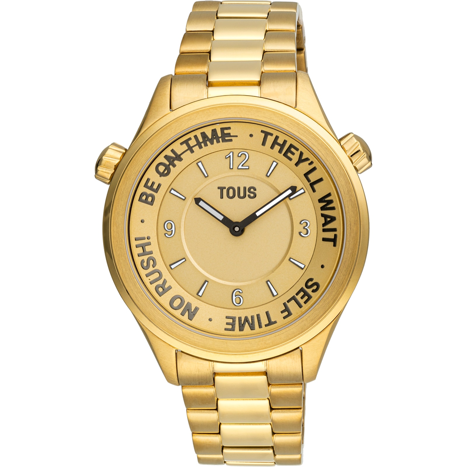 Analog Watch with gold-colored IPG steel bracelet and gold-colored face TOUS Now
