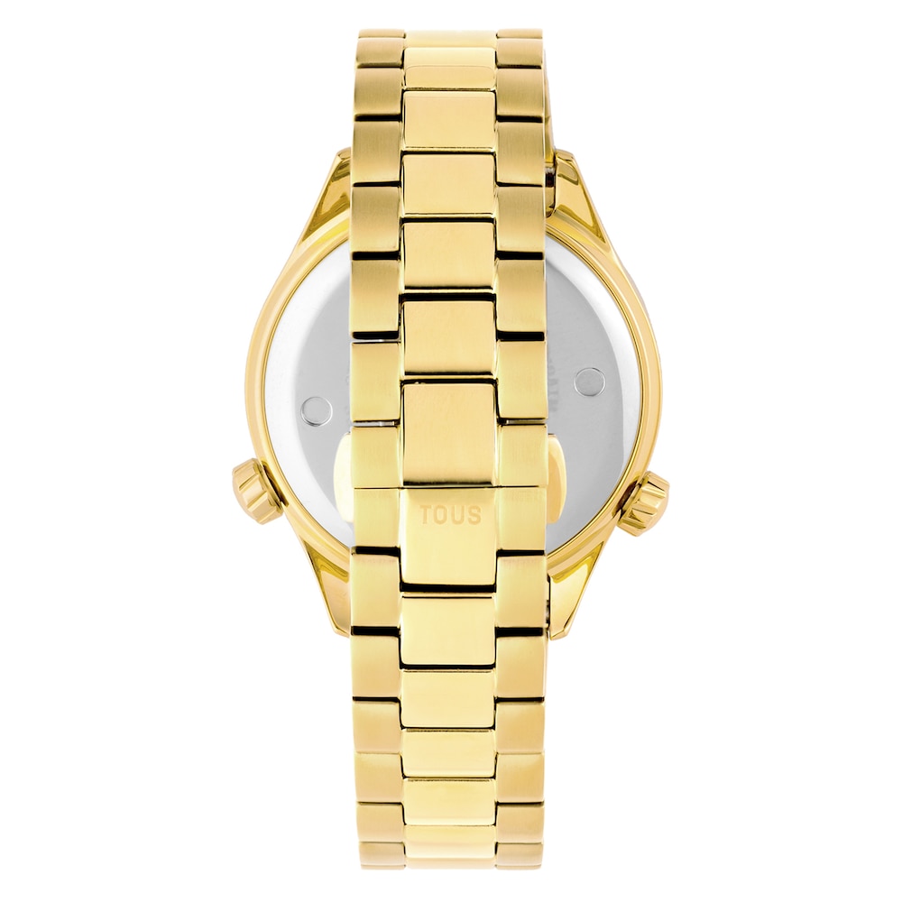 Reloj analógico con brazalete de acero IPG dorado y esfera dorada TOUS Now image number 2